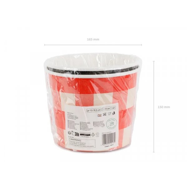 Snackbegre - Rutete - 2-pakning - 14 cm