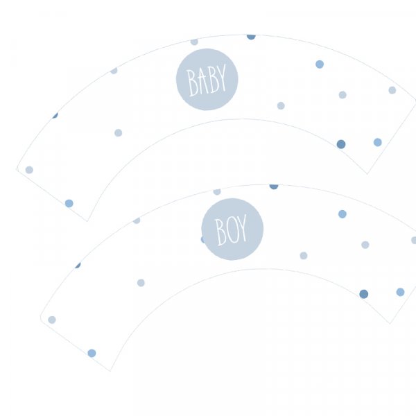 Cupcake-papir - Oh baby - Blå Cupcake-papir - Oh baby - Blå