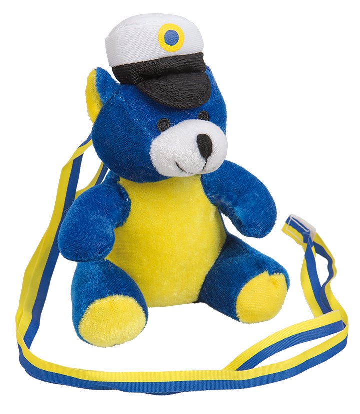 Studentdyr - Teddybjørn - Blå/Gul - 16 cm - Studentdyr, Student