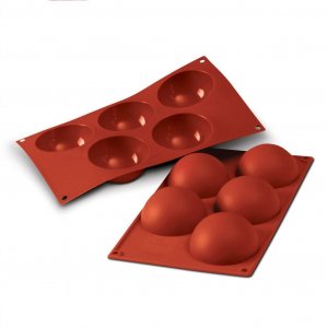 Silikonform - 5 halvkuler - Ø8 cm Silikonform - 5 halvkuler - Ø8 cm