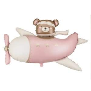 Folieballong - Bjørn i fly - Rosa Folieballong - Bjørn i fly - Rosa