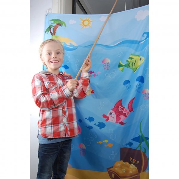 Fiskedamduk med fiskestang Fiskedamduk med fiskestang