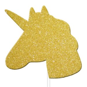 Kakepinner - Enhj�rning - Gullglitter - 12-pakning