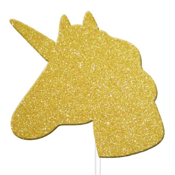 Kakepinner - Enhj�rning - Gullglitter - 12-pakning