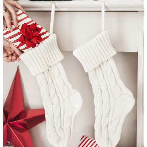 Julestrmpe - 34 cm - Hvit