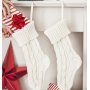 Julstrumpa - 34 cm - Vit