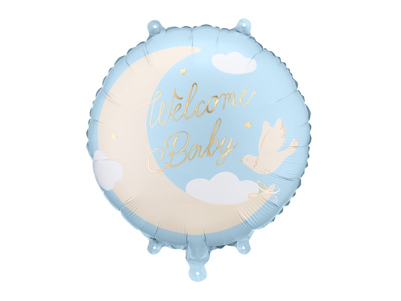 Folieballong Velkomstbaby – Lyseblå – Babyshowerballonger, Baby Shower
