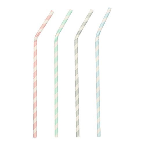 Sugerør - Bøyelige - Pastellfargede - 100-pakning Sugerør - Bøyelige - Pastellfargede - 100-pakning