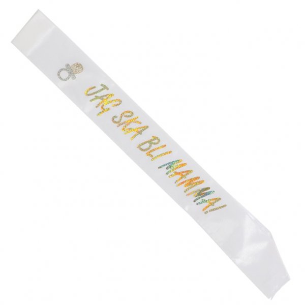 Sash - Jag skall bli mamma - Vit/Guld