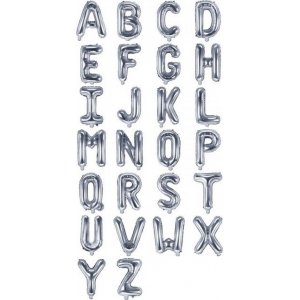 Bokstavballonger - Sølv - 35 cm Bokstavballonger - Sølv - 35 cm