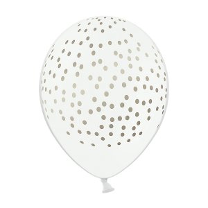 Ballonger - Dotty - Hvit/Gull - 6-pakning