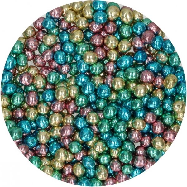 Sprø sjokoladeperler - Metallisk blanding - Funcakes - 60 g Sprø sjokoladeperler - Metallisk blanding - Funcakes - 60 g