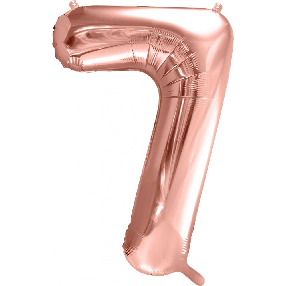 Tallballong – Roségull – 86 cm – Nummer: 7 – Tallballonger, Ballonger