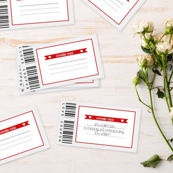 Kjærlighetskuponger - 20-pakning - Rød Kjærlighetskuponger - 20-pakning - Rød