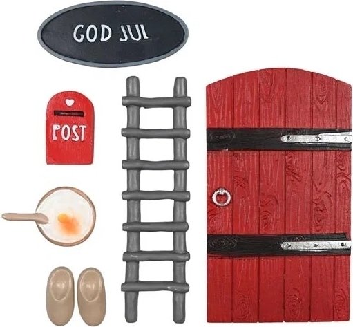 Nissedør - Sett - 6 deler - Rød Nissedør - Sett - 6 deler - Rød