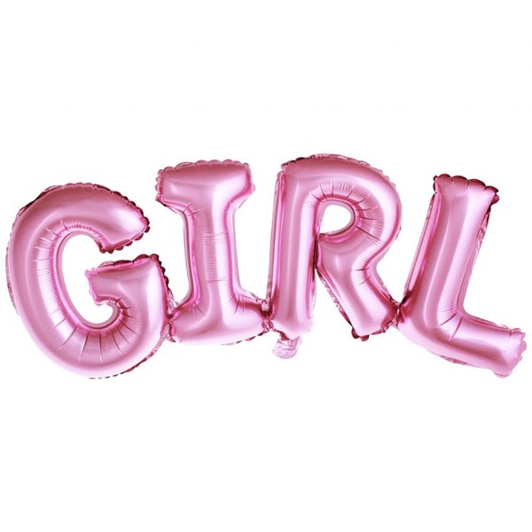 Folieballong - GIRL - 74 x 33 cm - Rosa