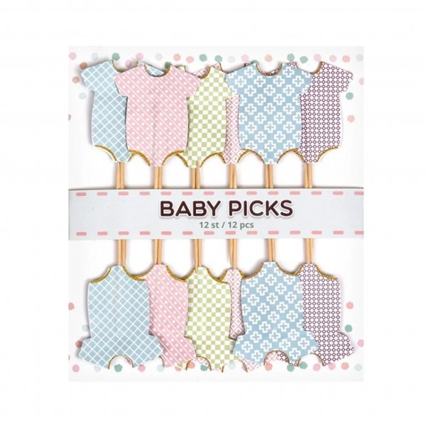 Kakepinner - Babybodies - Pastell - 12-pakning