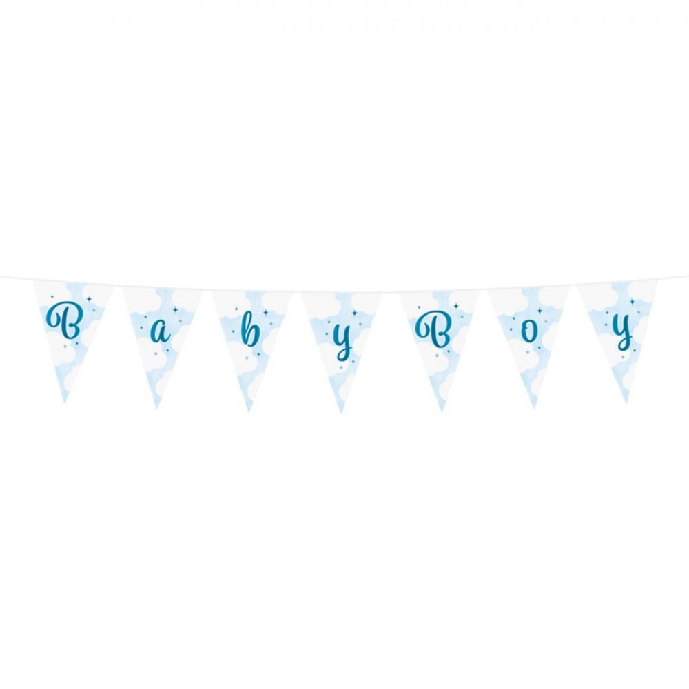 Girlander – Babygutt – 2 m – Vimpler til babyshower, Pynt, Baby Shower
