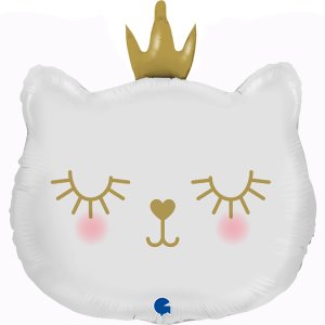 Folieballong - Katteprinsesse - Hvit - Form - 53 cm Folieballong - Katteprinsesse - Hvit - Form - 53 cm