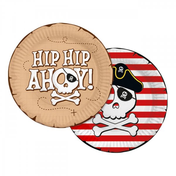 Papptallerkener Pirat Hip Hip Ahoy 23 cm 8-pakning Papptallerkener Pirat Hip Hip Ahoy 23 cm 8-pakning