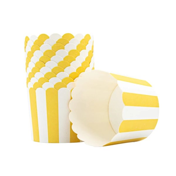 Stabile muffinsformer - Gul/Hvit - 12 stk Stabile muffinsformer - Gul/Hvit - 12 stk