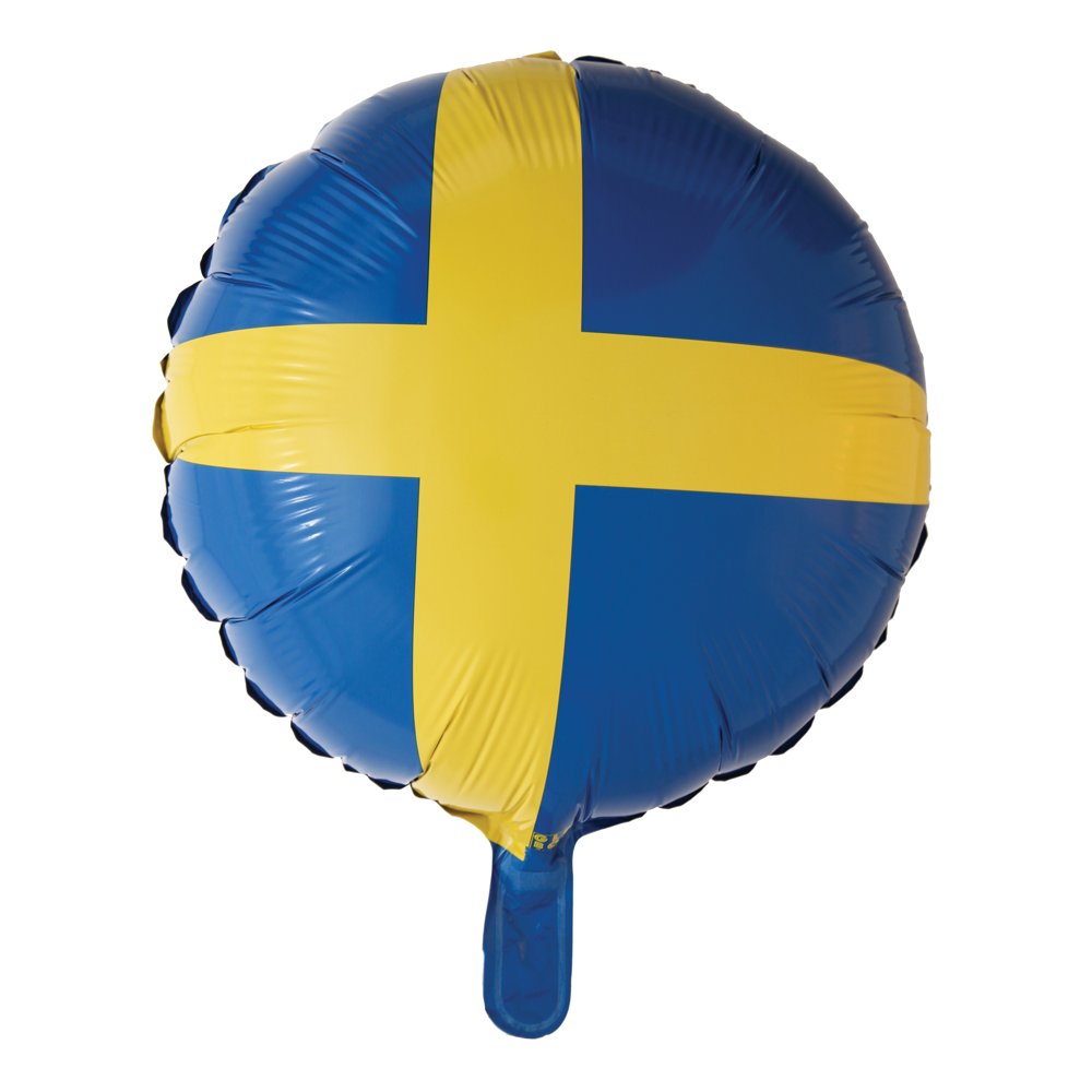 Folieballong - svensk flagg - 46 cm - Studentdekorasjon, Student