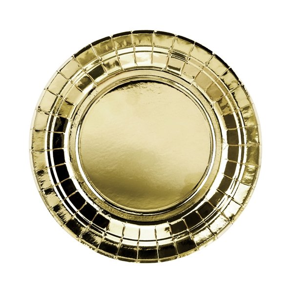 Desserttallerkener - Metallisk - Gull - 6-pakning