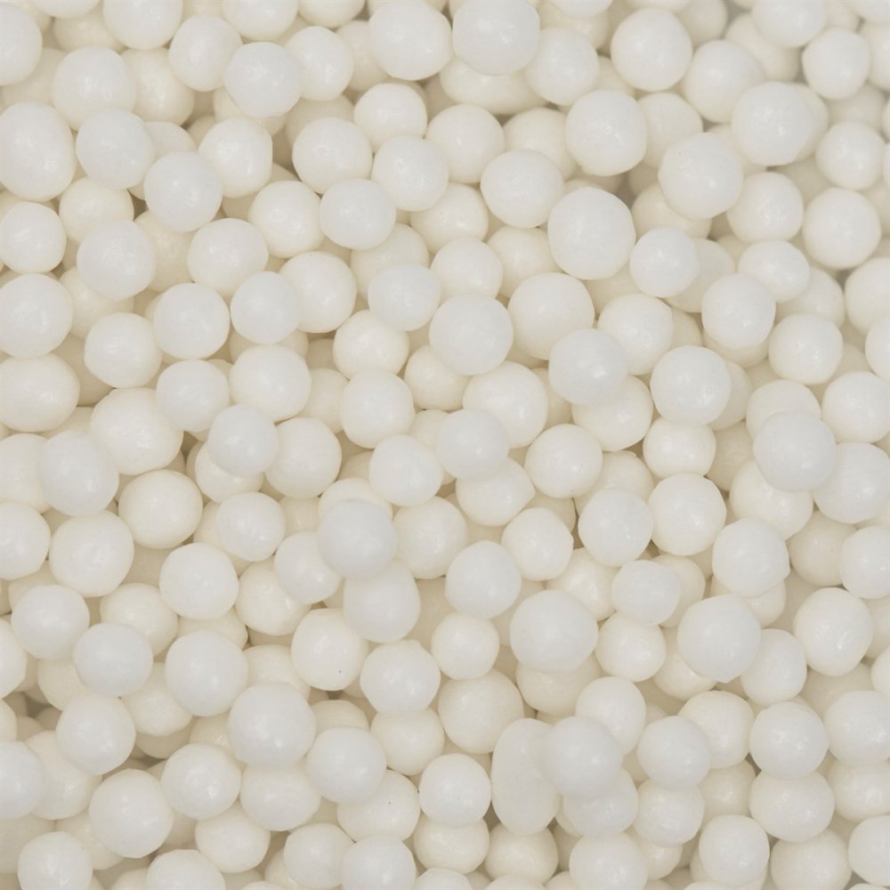 Sukkerperler – Mini – Hvite – 86g – Strøssel, Sprinkles