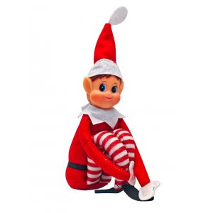 Nisse p hylle - 30 cm - Rd - Nisse/Jente