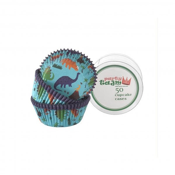Cupcake-former - Dinosaurer - Bl� - 50-pakning