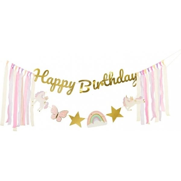 Girlander - Gratulerer med dagen - Enhjørninger Girlander - Gratulerer med dagen - Enhjørninger