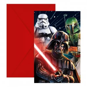 Star Wars invitasjonskort - 6-pakning Star Wars invitasjonskort - 6-pakning