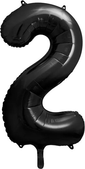 Tallballong – Svart – 86 cm – Nummer: 2 – Tallballonger, Ballonger