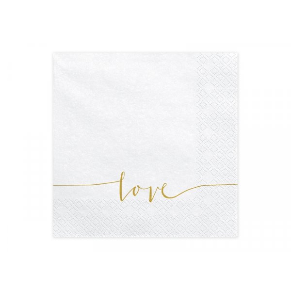 Servietter - Kjrlighet - Gull - 20-pakning