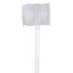 Blondebånd - 10 mm - Hvit Blondebånd - 10 mm - Hvit