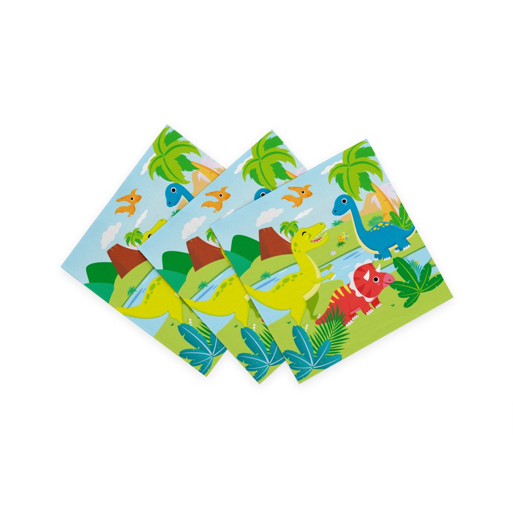 Servietter – Dinosaurer – 33×33 cm – 20-pakning