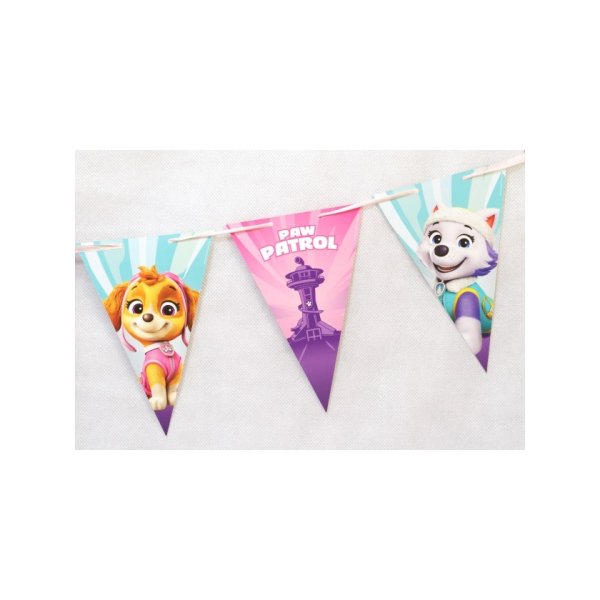 Vimpel Garland - Paw Patrol - Rosa - 1,9m