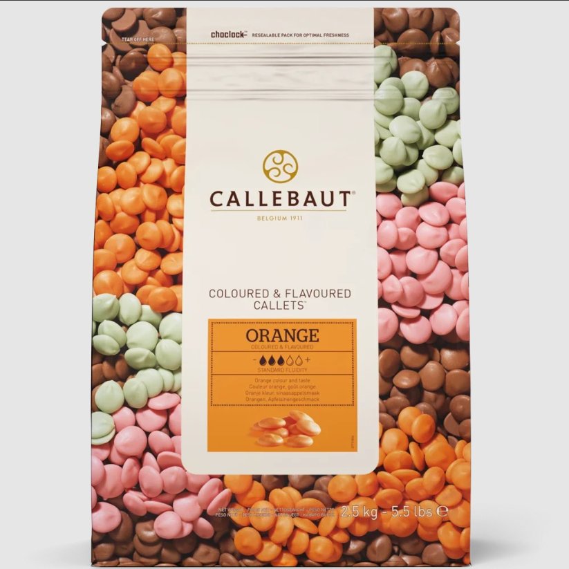 Appelsinsjokolade - 2,5 kg - Callebaut - Smaksatt sjokolade, Sjokolade