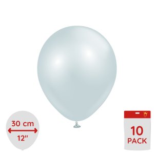 Ballonger ensfargede - Premium 30 cm - Aura Isbl� - 10-pakning