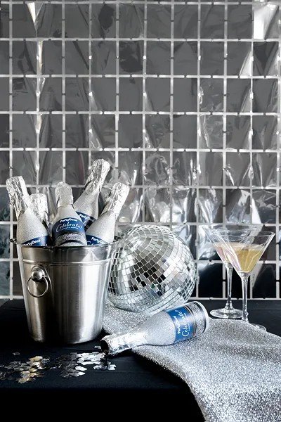 Gardiner/bakgrunn - Ensfarget - S�lv - 1 x 2 m