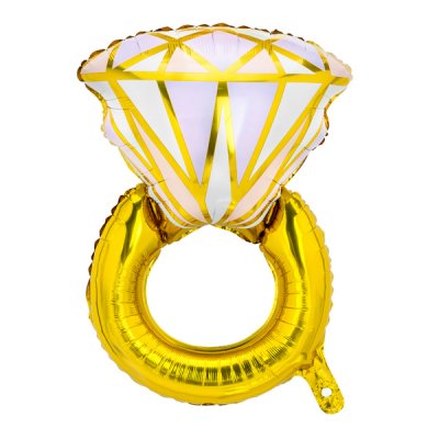 Folieballong - Diamantring - Guld