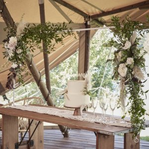 Bordstang med klemme - Metall - Hvit