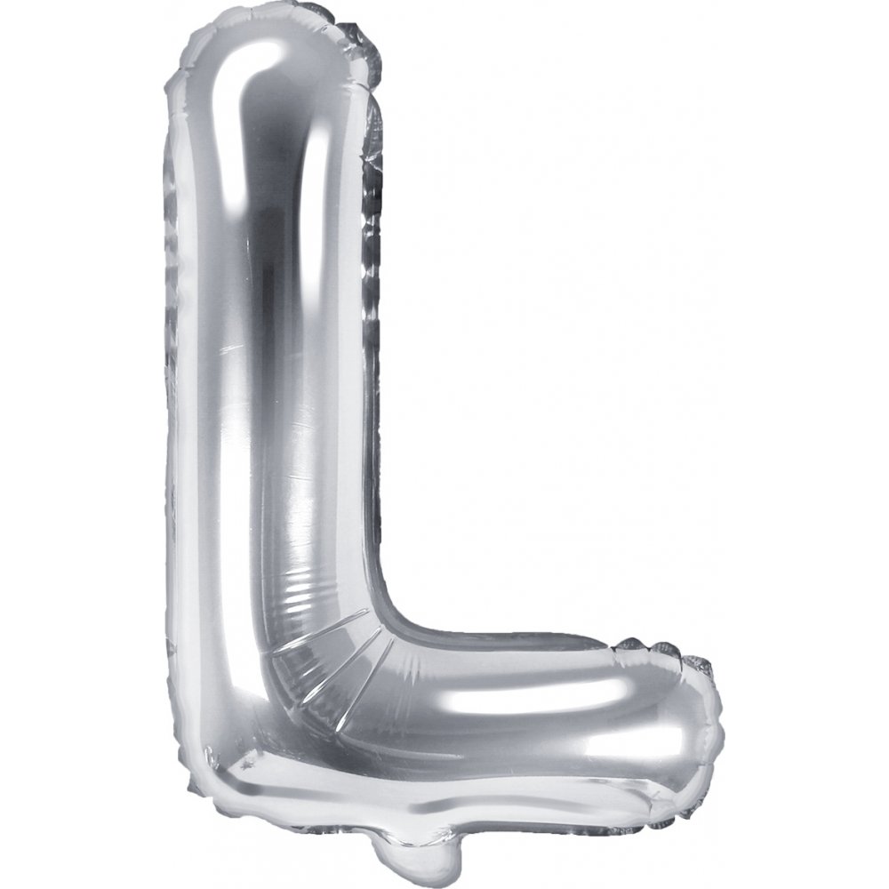 Bokstavballonger – Sølv – 35 cm – Bokstav: L – Bokstavballonger, Ballonger