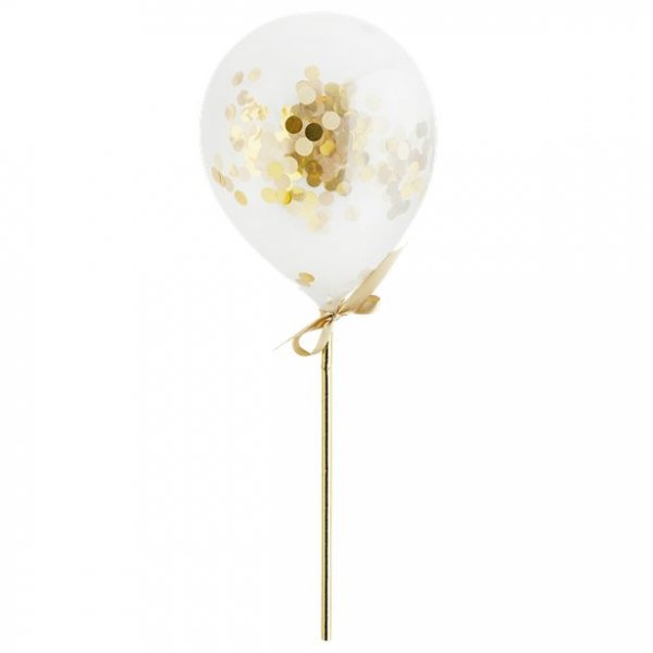 Mini konfettiballonger - 5-pakning - Gull