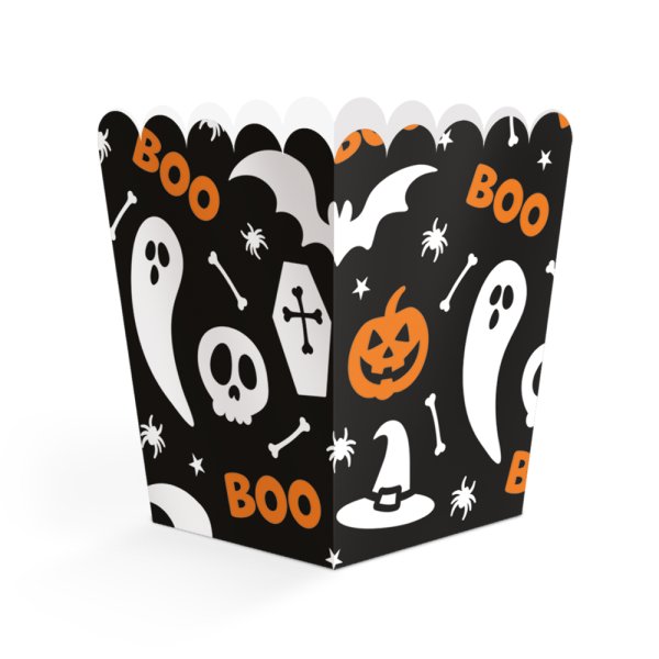 Popcornbokser/Snackbokser - Boo - Halloween - 8-pakning Popcornbokser/Snackbokser - Boo - Halloween - 8-pakning