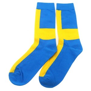 Sverige sokker bl�/gule st�rrelse 38-45 - 1 par