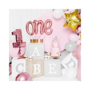 Folieballong «One» i roségull Folieballong «One» i roségull