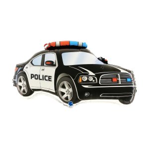 Folieballong - Politibil - Svart - Form - 71 cm Folieballong - Politibil - Svart - Form - 71 cm