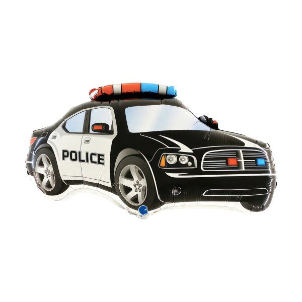 Folieballong - Politibil - Svart - Form - 71 cm Folieballong - Politibil - Svart - Form - 71 cm