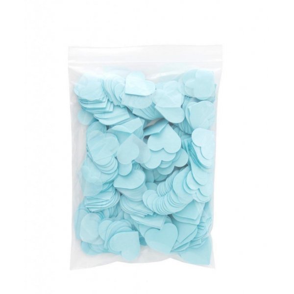 Papirkonfetti - Hjerter - Lyseblå - 100 g Papirkonfetti - Hjerter - Lyseblå - 100 g